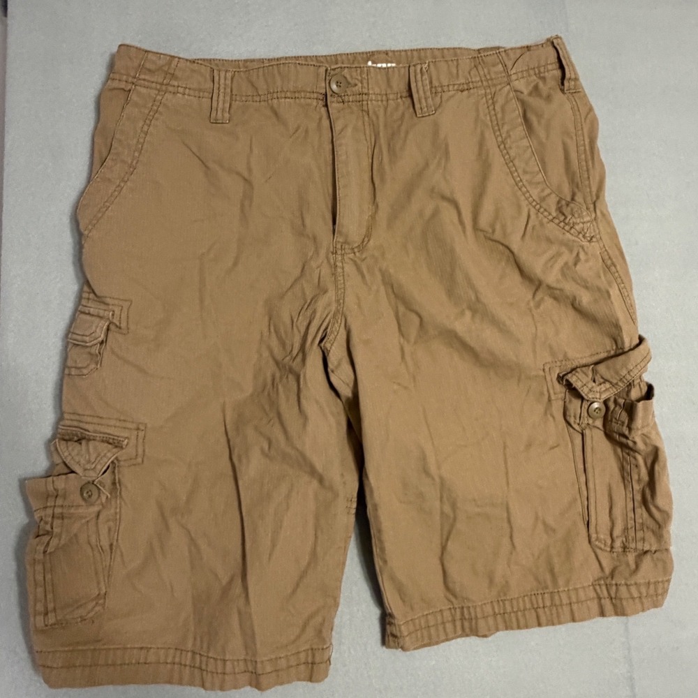 Urban Pipeline Mens Cargo Shorts Size 40 Tan Khaki 100% Cotton Longer Length